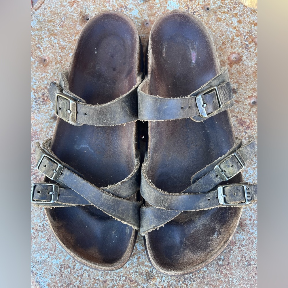 Birkenstock Franca Oiled Leather (green). Size 39.